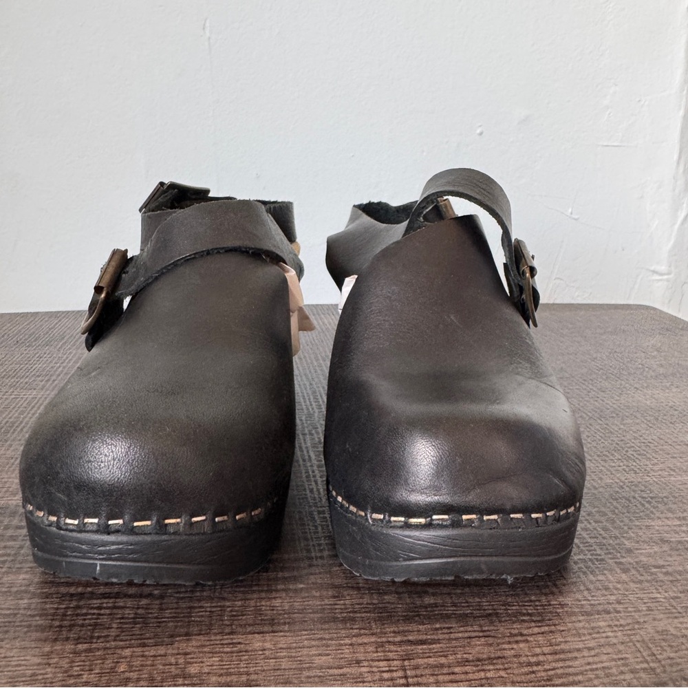 Calou Stockholm Astrid Black Leather Slingback Clog - Picture 14 of 14